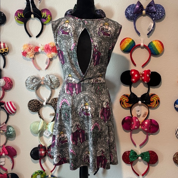 Disney Gray and Purple Villain Print Skater Dress - Picture 3 of 6